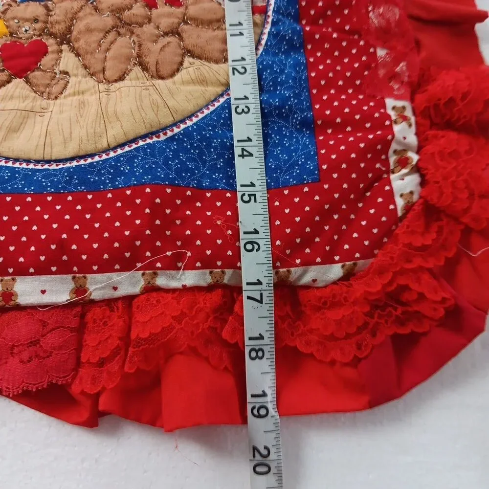 Teddy Bears Quilted Panels Pillow Americana Vintage Fabric Project